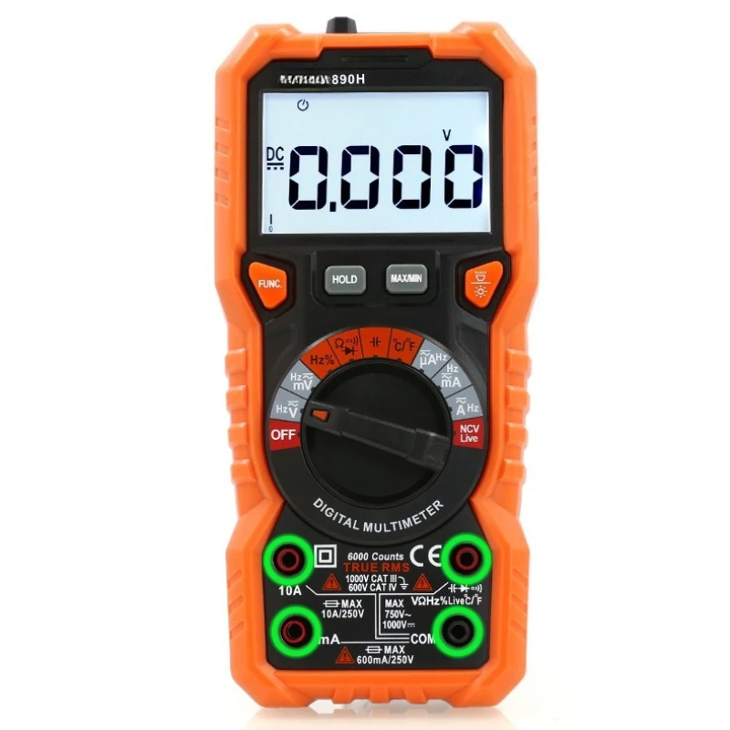 

VC890H Electrical Multimeter Universal Meter High Precision Digital Display Digital Intelligent Anti-Burn Household Multimeter