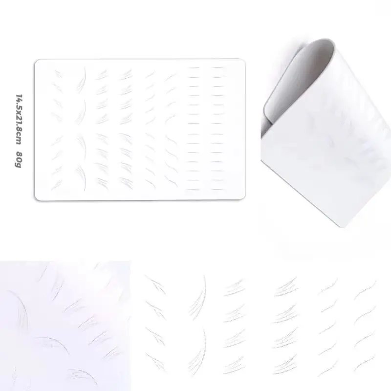 Microblading Practice Skin Pattern Sheet Pre-Printed Brow Mapping Guide Flexible Silicone Pad for Precise Hair Strokes & Shading