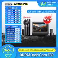 DDPAI Dash Cam Z60 3CH Support Rear and Interior Dash Cam With GPS 5GHz WiFi ADAS NightVISion Dash Camera 24H Parking Monitor