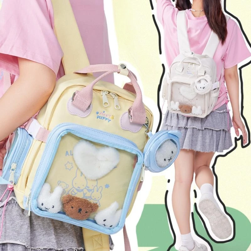 

Cartoon Miffy Backpack Student ‌Itabag Cute Design Sense Casual Girl Backpack Travel Portable Cartoon Handbag Christmas Gift