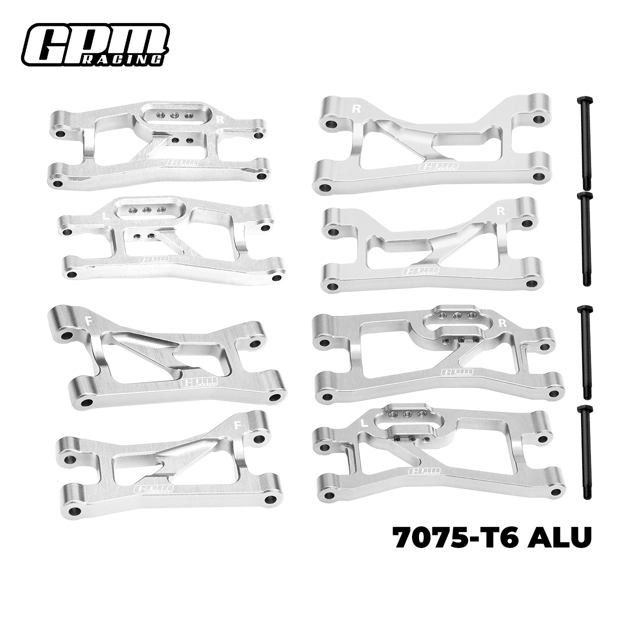 Brazos de suspensión superiores e inferiores delanteros + traseros de aleación GPM 7075 para TRAXXAS MINI MAX