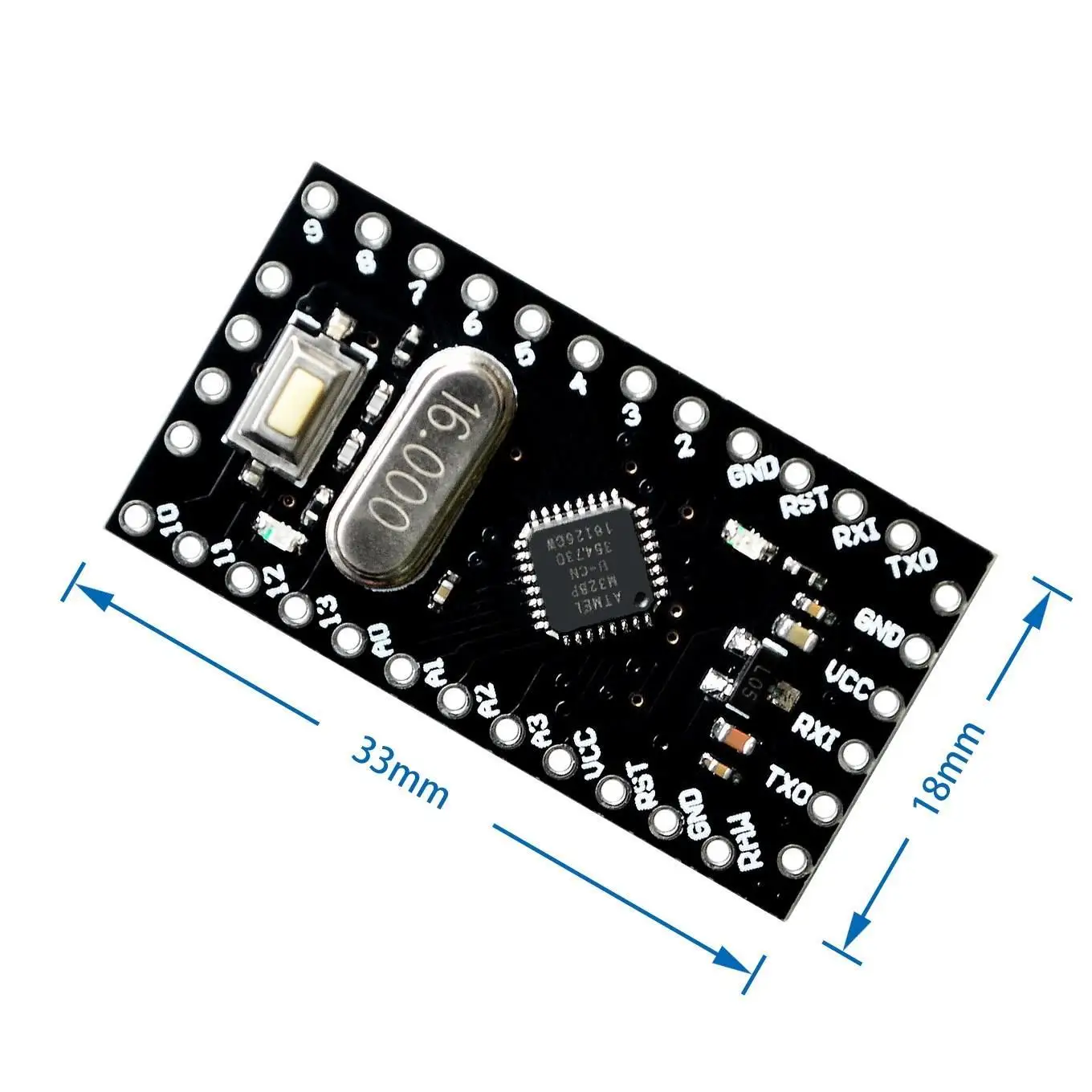 Pro Mini 168/328 Atmega168 3.3V 5V 16M / ATMEGA328P-MU 328P Mini ATMEGA328 5V/16MHz For Arduino Compatible For Nano Module