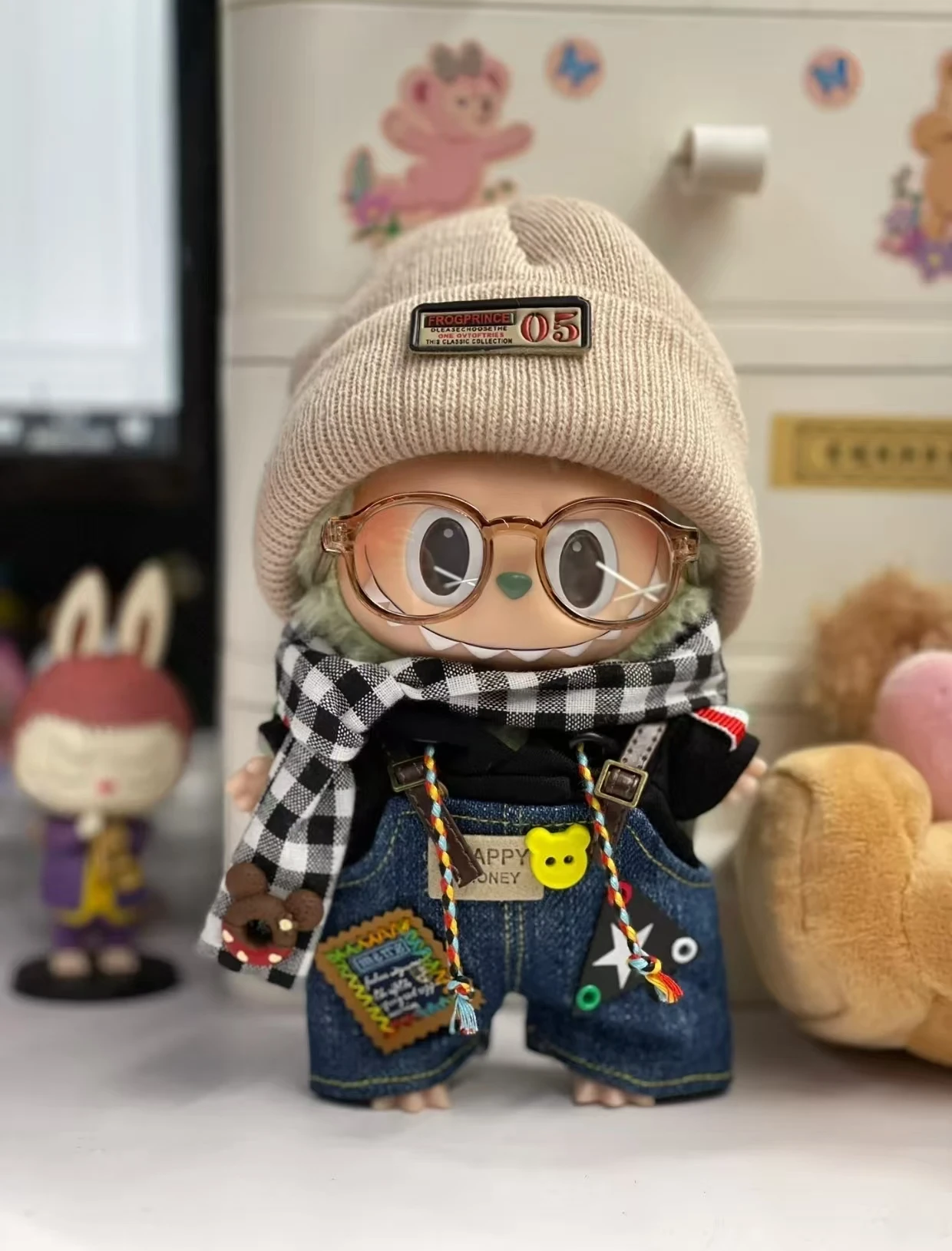 Nuevo 17cm para Ropa Labubu V1 V2 V3 monos de moda Ropa de juego de moda Labubu conjunto de Ropa de varios estilos Labubu Ropa regalo