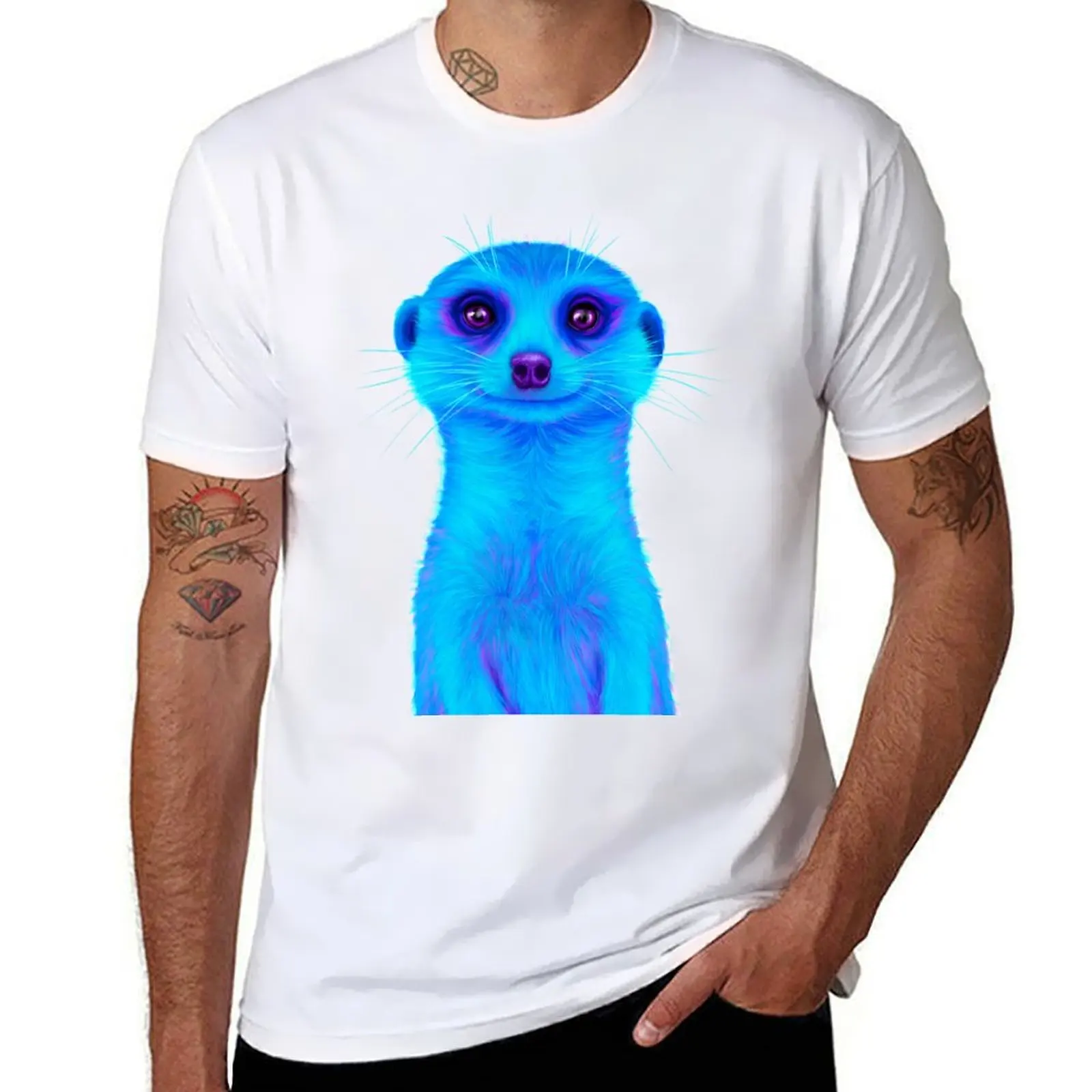 

Blue Meerkat T-Shirt man t shirts graphic cotton t shirts high quality t shirts with prints T-Shirt