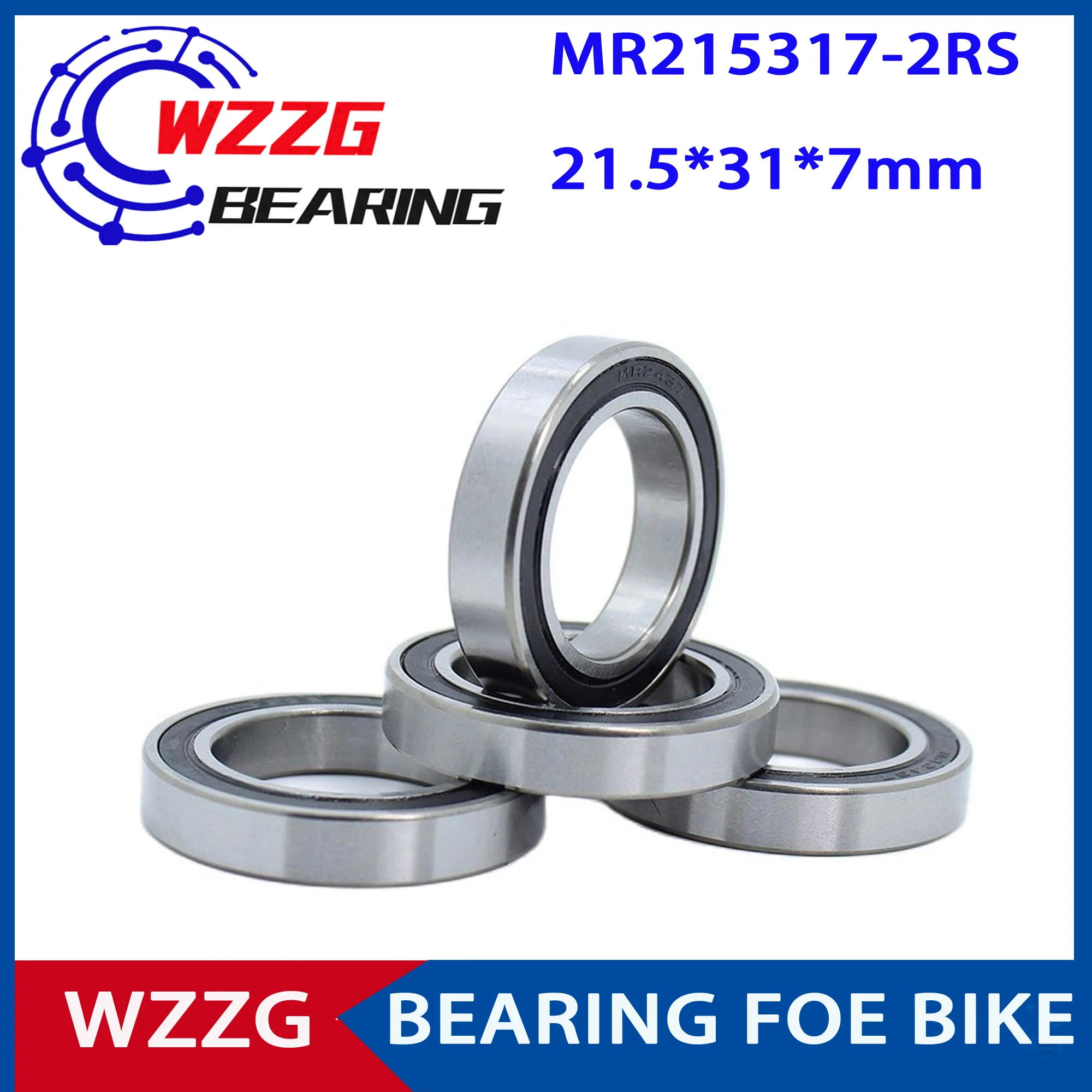 WZZG 4Pcs MR215317 2RS 21.5x31x7 mm Bicycle Bearing Replacement MR215317 215317