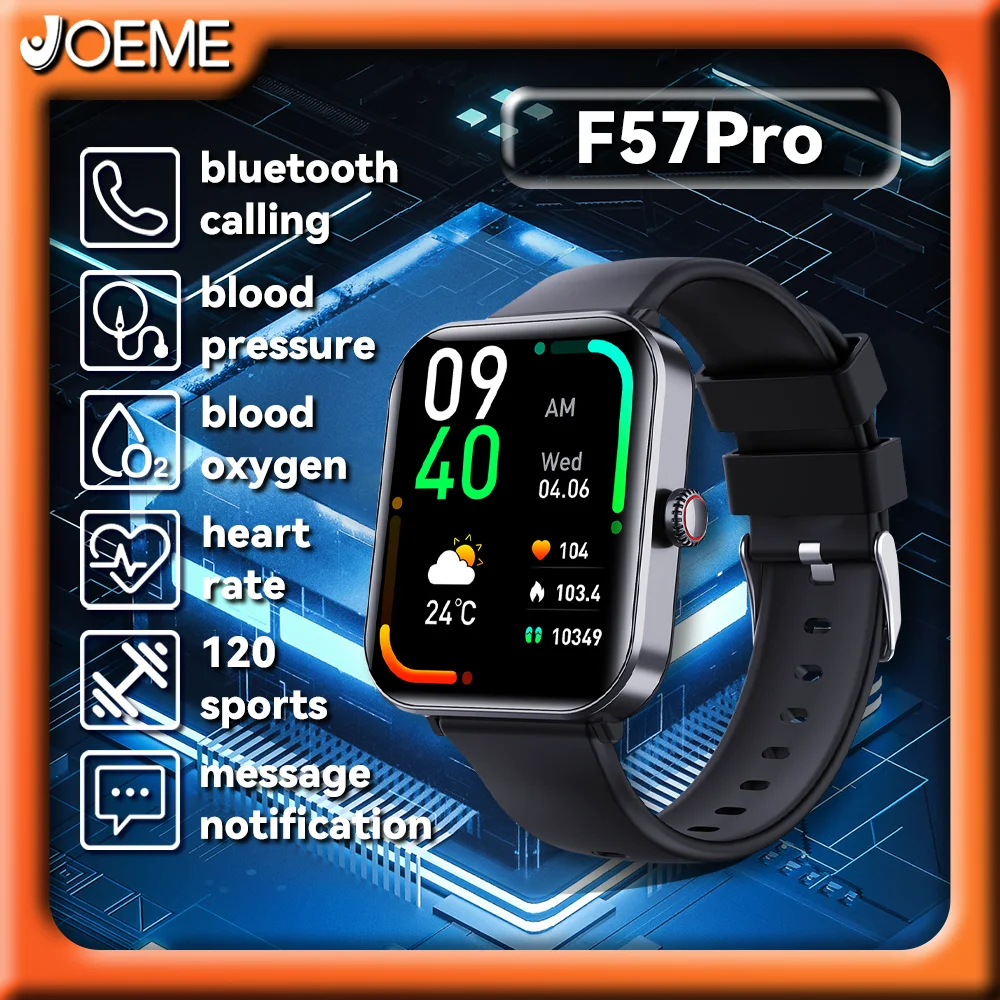 JOEME-reloj inteligente deportivo para hombre y mujer, pulsera con llamadas, Bluetooth, Monitor de frecuencia cardíaca, presión arterial y oxígeno, rastreador de Fitness, 24 horas