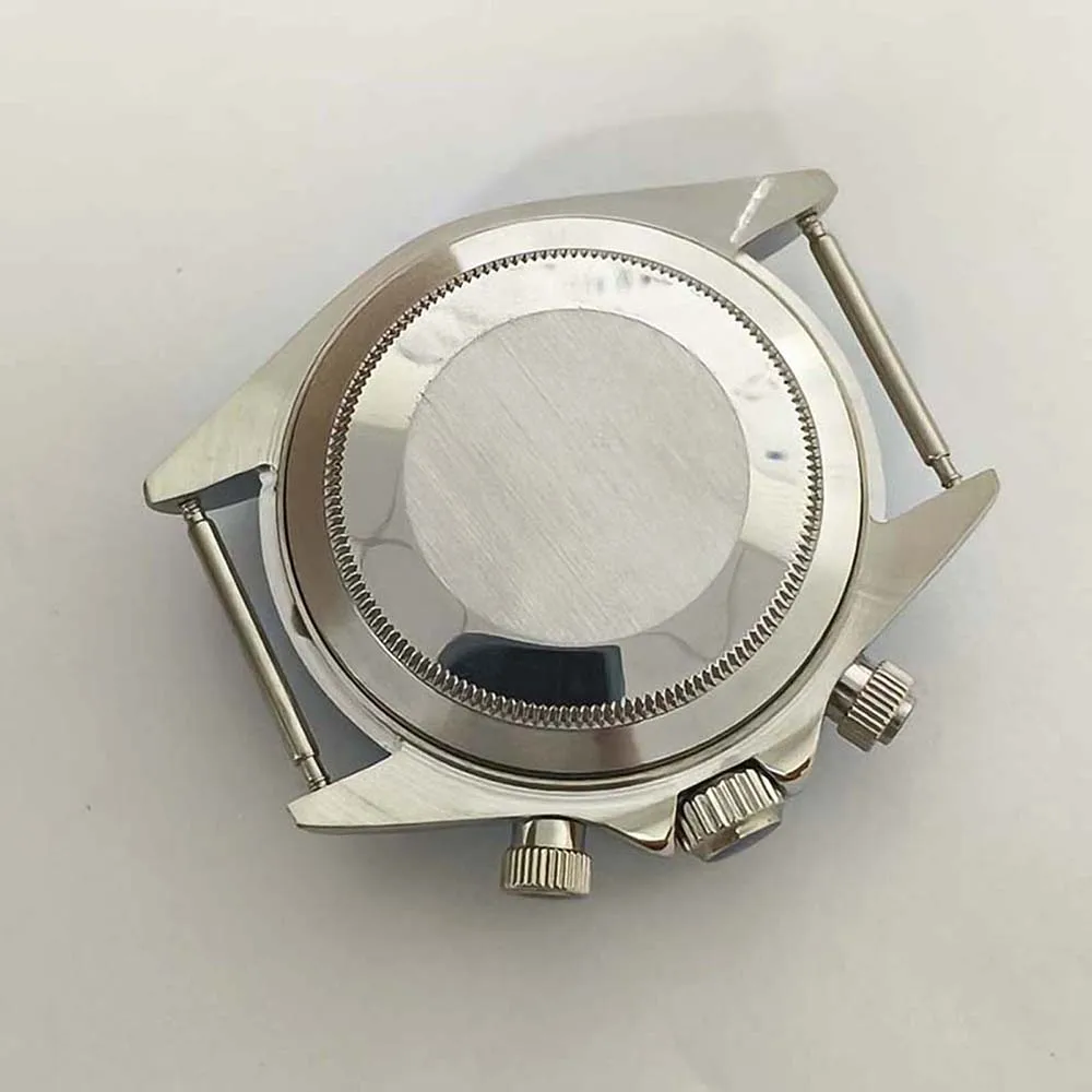 39mm VK63 Case Blue Ceramic Bezel Watch Case Stainless Steel Sapphire Glas Watch Shell for VK63 Quartz Movement Fit 29.5mm Dial