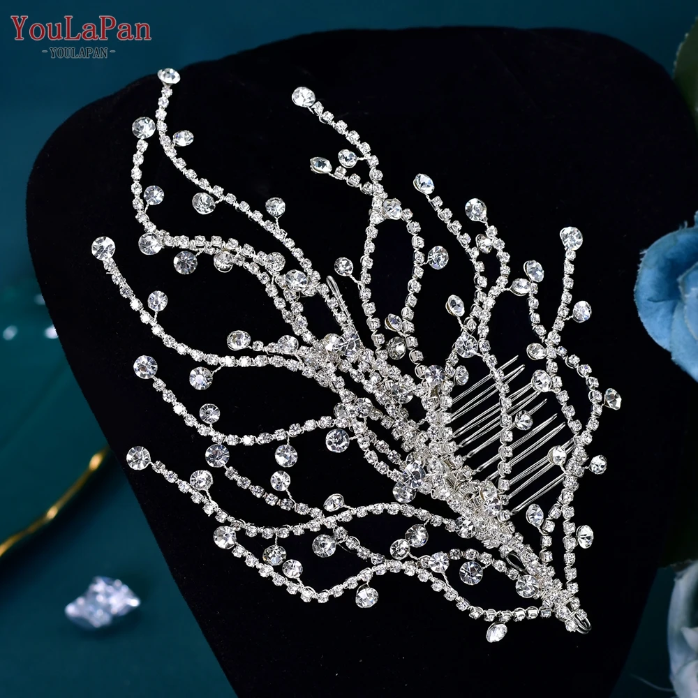 YouLaPan-peine de cristal para novia, tocado de boda, joyería, regalo de dama de honor, accesorios de fiesta de banquete, diadema clásica para mujer, HP562