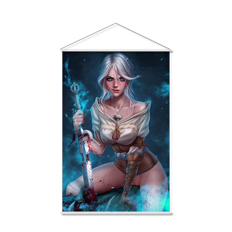 Sexy Cirilla Fiona Elen Riannon Anime Wall Scroll Hanging Poster Home Decor Painting