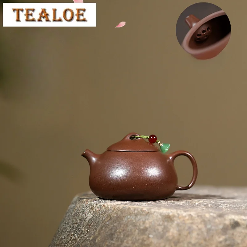 

100 мл Чайники ручной работы Исин из фиолетовой глины Ручная работа Qin Quan Горшок Сырой руды Фиолетовая грязь Чайник Чайный сервиз Zisha Украшения Ча