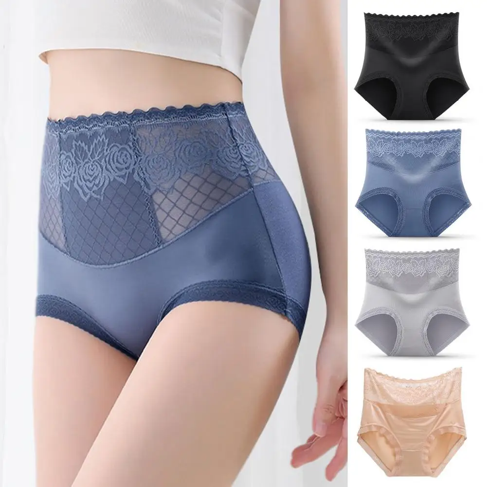 Women Underpants High Waist Tummy Control Panties with Lace Detailing for Women Breathable Slim Fit Underwear for Sport