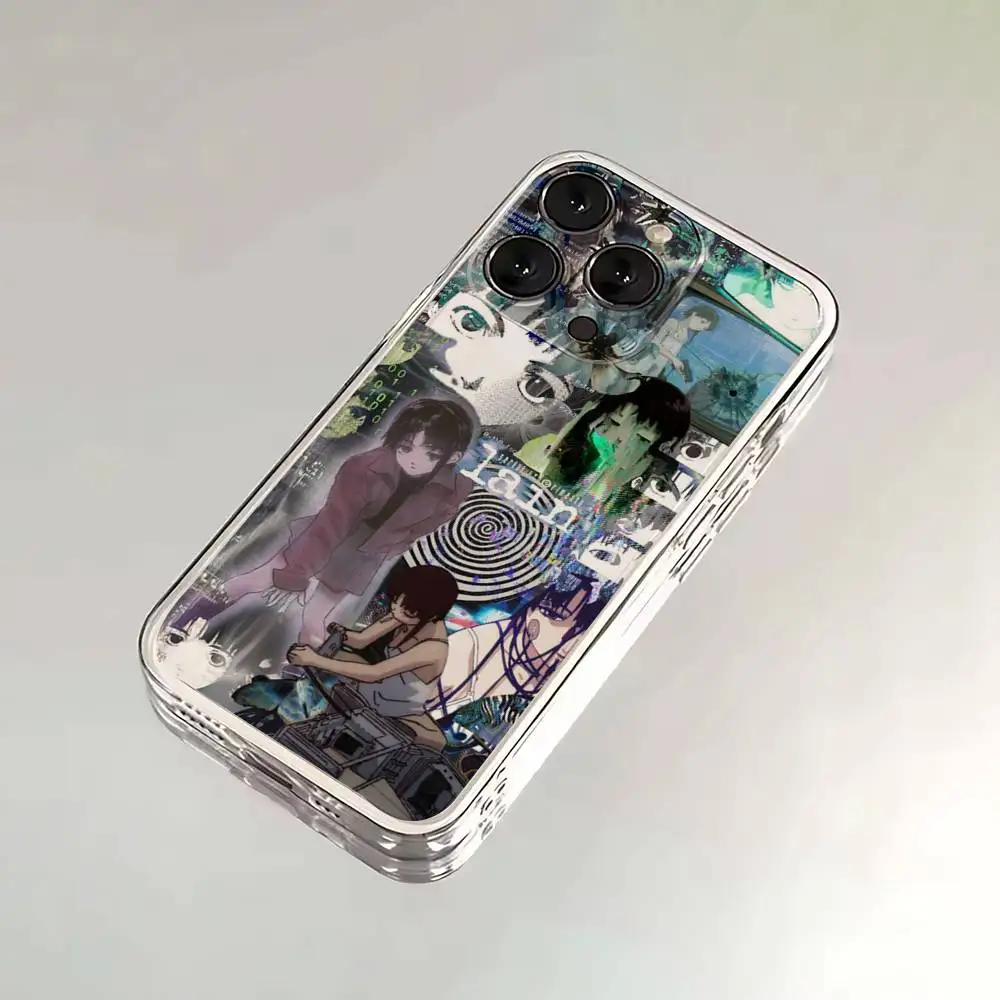 Seriële Experimenten L-Lain Telefoonhoesje Voor iPhone 16,15,14,13,12,11,17 Pro,Max,Plus,X,XS,XR,SE,Mini Transparante Soft Cover