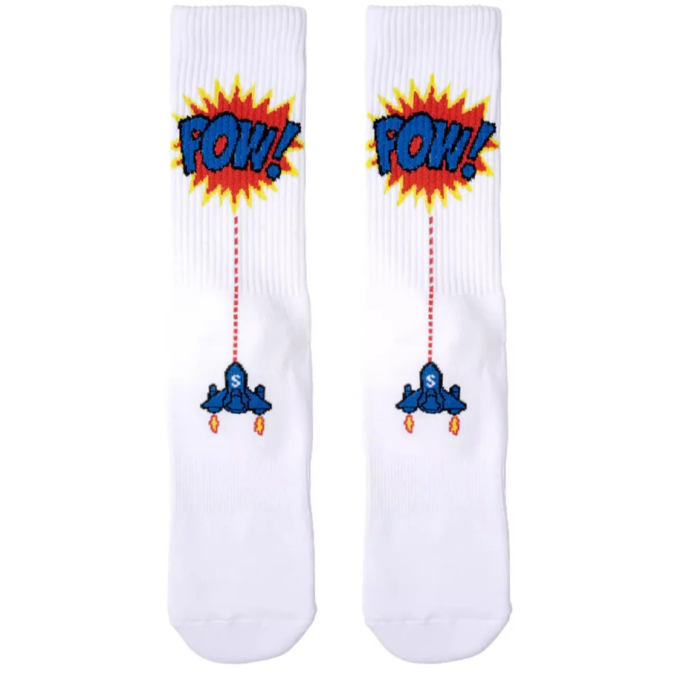 

Socks Control Men Play Games Airplane Pattern Fitness Tall Tube Sports Basketball Badminton Cotton Socks