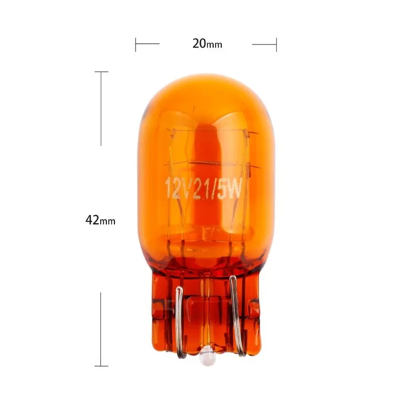 Car T20 7440 7443 21/5W Natural Amber Blue Glass halogen lamps WY21W W21W Brake Bulbs Stop Light Side light Turn Signal Lamp 12v