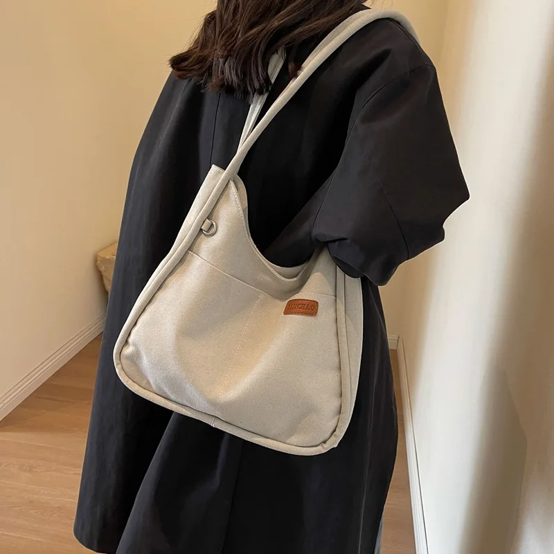 

New Large Capacity Canvas Tote Bag for Women Retro Shoulder Bag Luxury Designer Bag Stylish Commute Crossbody for Women