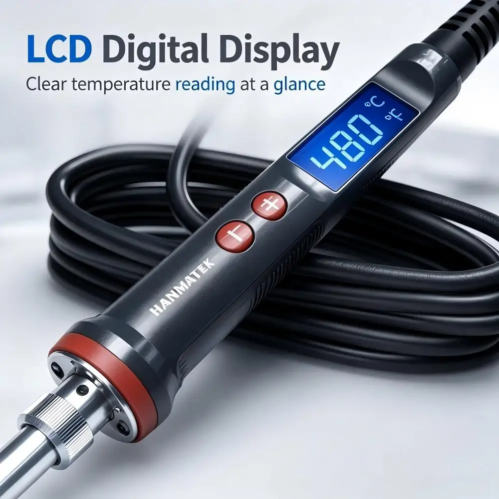 Digital Electric Soldering Iron Kit, 200W Fast Warm-Up Soldering Pen with 4 Replacement Tips,for DIY Electronic Maintenance