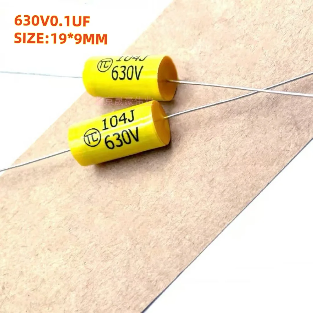 10pcs CBB MKP 630V0.1UF 104 0.05 미크로포맷/630V 503 5NF 100NF 630V 2J 축 스루홀 오디오 커플 링 무극성 박막 커패시터