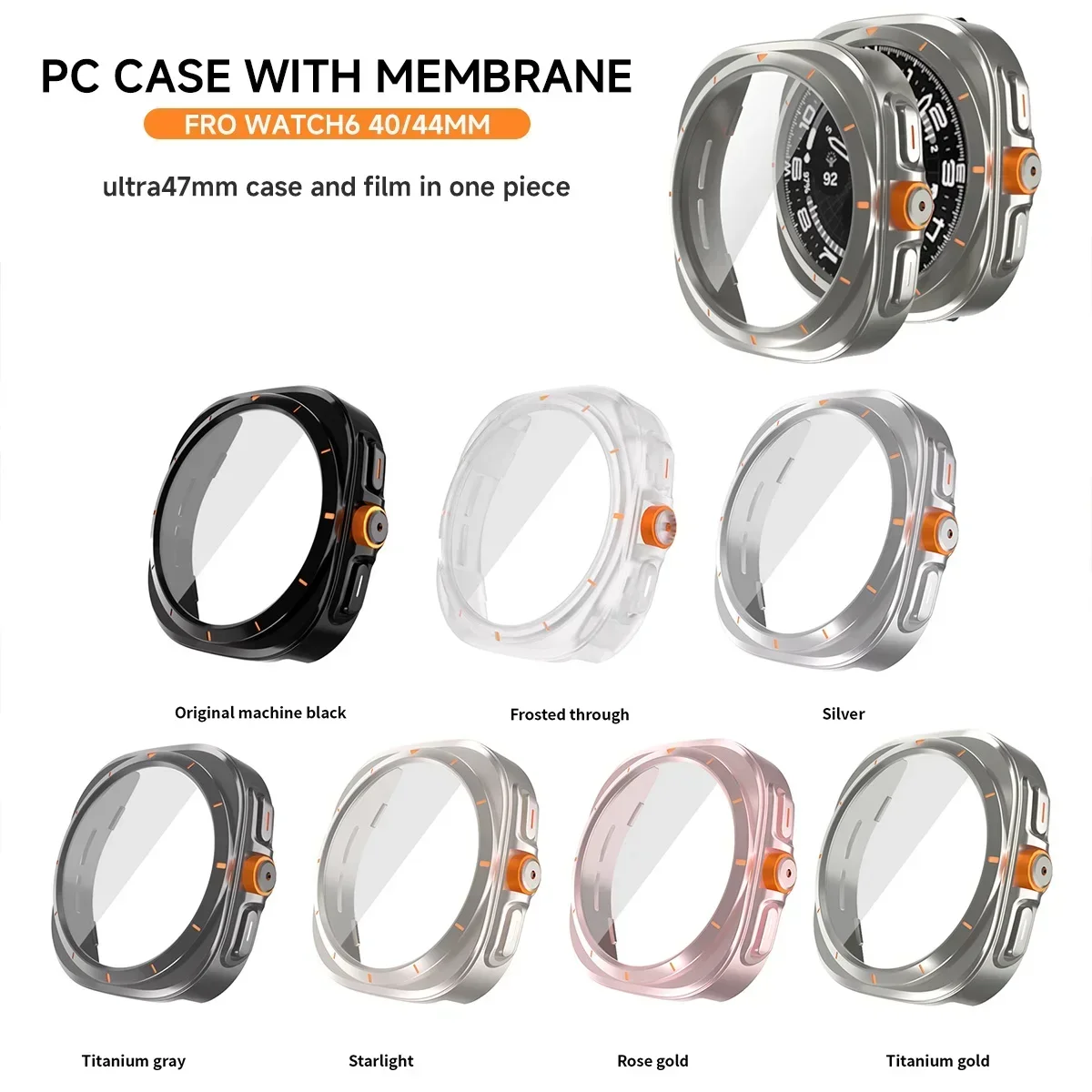 Change To Ultra Case for Samsung Galaxy Watch 7 6 40mm 44mm Upgrade To Galaxy Watch Ultra 47mm Tempered Glass Screen Protector image 6