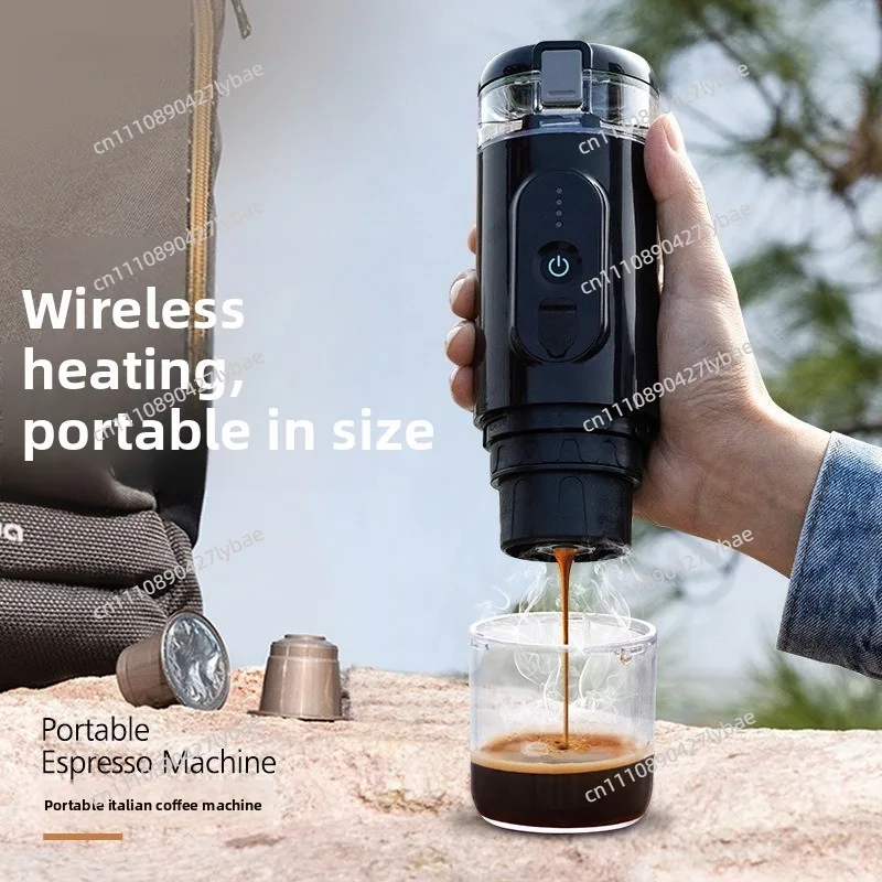 mini Heating Espresso Coffee Machine Potable Capsule Outdoor Travel Car Electric Coffee Maker
