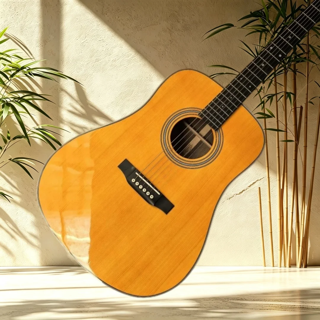 D28 Body Acoustic Guitar Spruce Top Rosewood Back Sides Rosewood Fretboard Gloss Finish Beginner Player Folk Fingerstyle