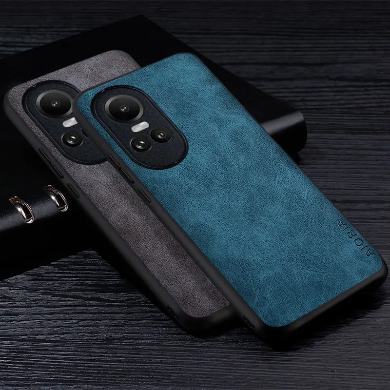 Premium PU Leather Case for Oppo Reno 10 Pro Reno10 Pro 5G Scratch-Resistant Solid Color Cover for oppo reno10 pro plus coque