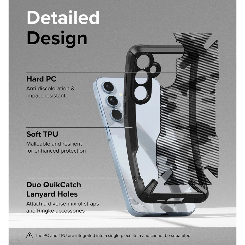 Ringke Fusion X Cover for Galaxy A55 5g Transparent Hard Back Shockproof TPU Frame Case