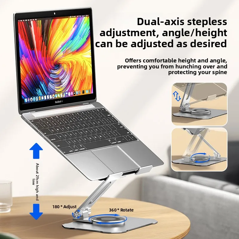 Notebook bracket Desktop height increase Vertical lift Foldable hollow heat dissipation Aluminum alloy laptop bracket 2026