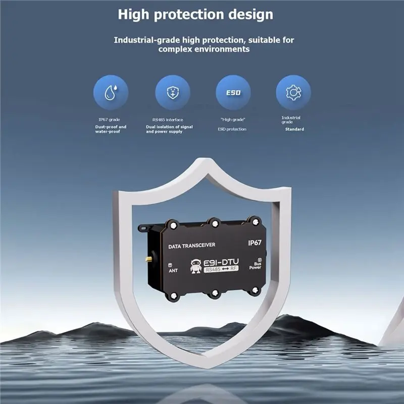 B68A Lora Wireless Data Transmitter E91-DTU 850-930Mhz RS485 IP67 Waterproof Design