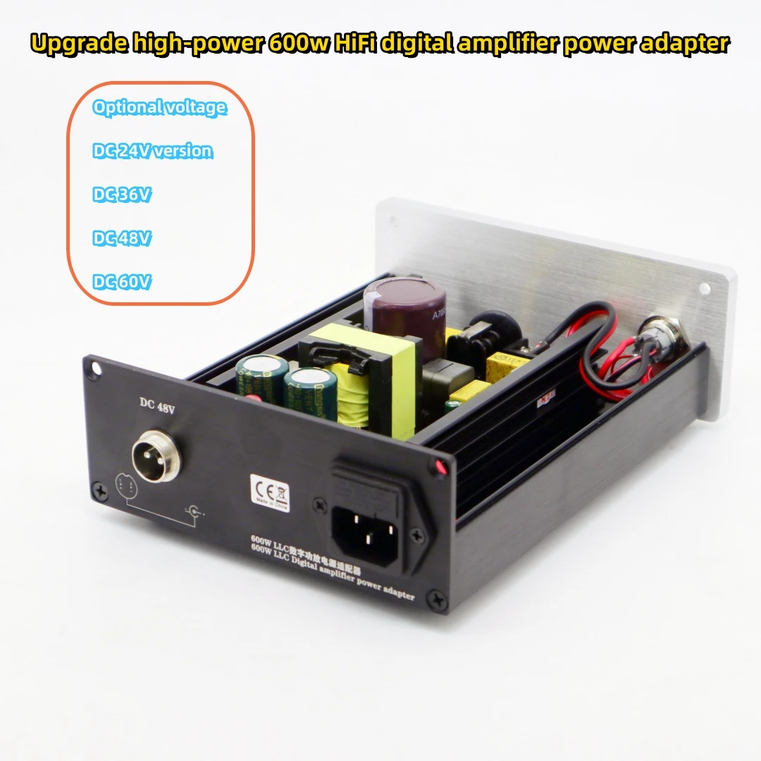 High power 600W single voltage DC 24V 36V 48V 60V LLC stereo digital audio amplifier switch power supply