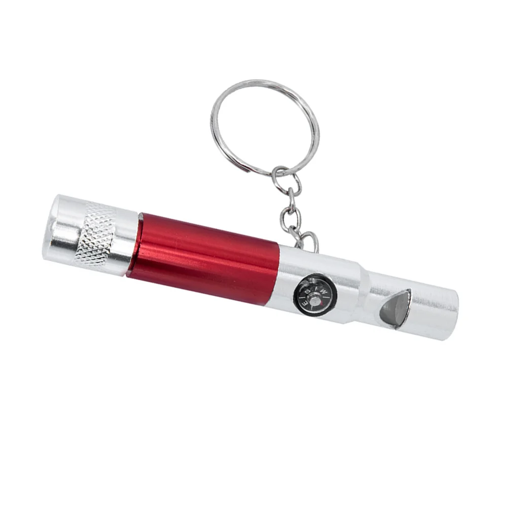 Silbato de supervivencia multifuncional con brújula y dispositivo de alerta de emergencia con luz LED para dispositivo de aventura al aire libre para hombres
