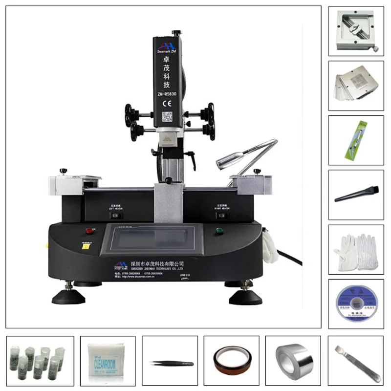 ZM R5830 High Precision 3-Zone Hot Air BGA Rework Station 4500W with BGA Tools for Mobile Chip Repair - Soldering Desoldering