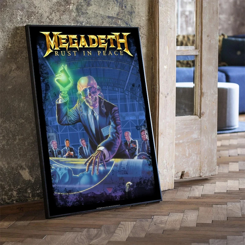 Vintage Heavy Metal Rock Band Megadeths Album Poster Canvas Painting and Prints Hip Hop Singer Wall Art for Home Room Decor Gift