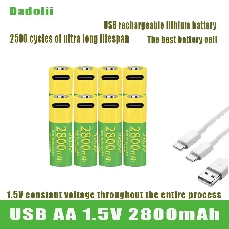 

Long-Lasting USB Rechargeable AAA Battery 2000mAh, Fast Charging 1.5V for Mouse and Toy, High Quality for Extended Use