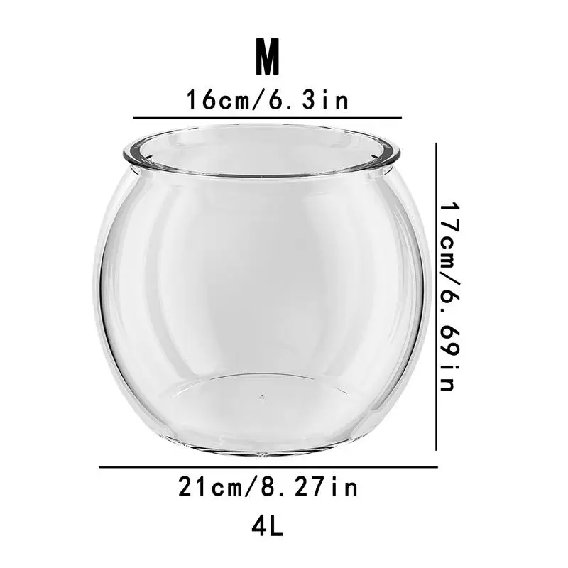 Transparent Round Ornamental Fish Tank Portable Goldfishes Small Fish Bowl Pet PET Lightweight Desk Aquarium Home Decoration - Image 6