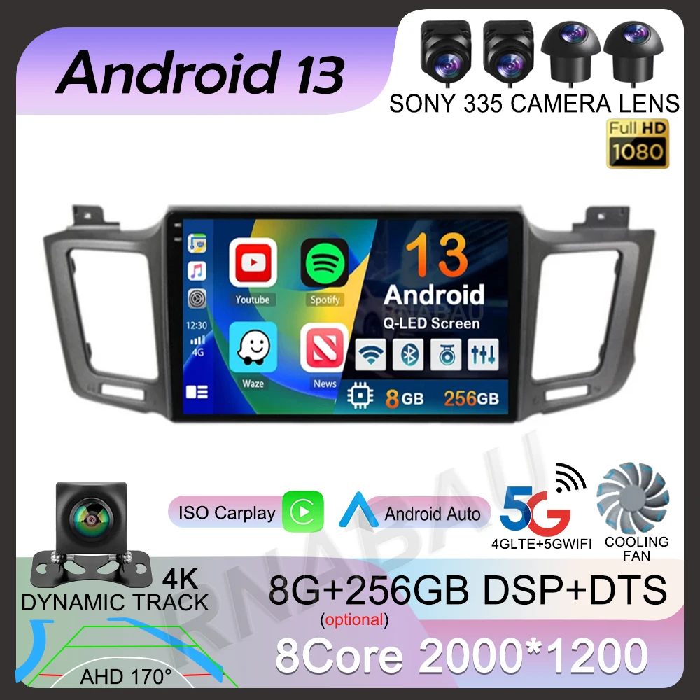 

Android 13 Carplay Auto 2din Car Radio For Toyota RAV4 RAV 4 XA40 2012-2019 GPS Multimedia Video Player DSP Stereo Head Unit BT