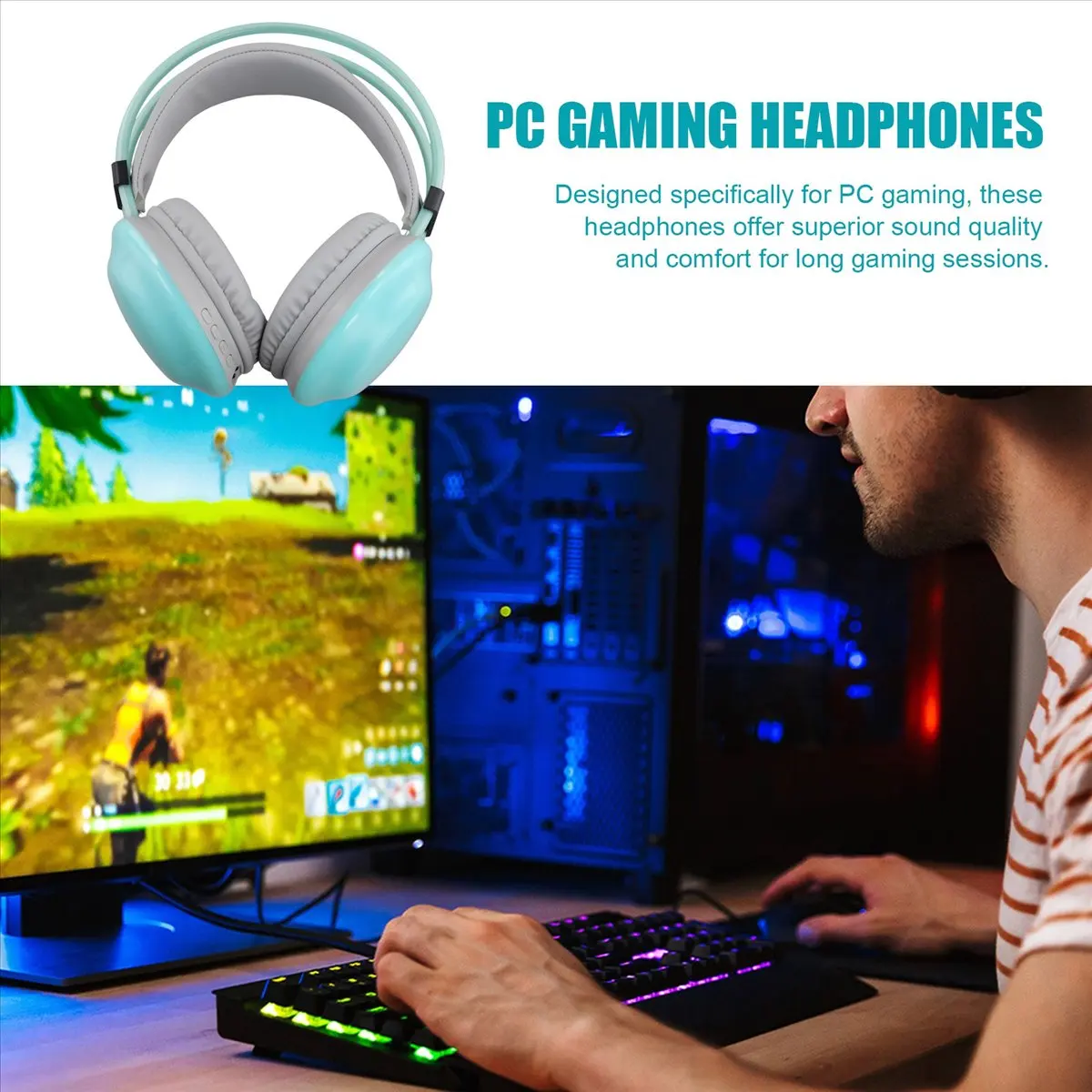 

Игровые наушники Lucky RGB, беспроводные Bluetooth-наушники, игровая гарнитура для киберспорта, компьютерные наушники с динамической подсветкой, мятно-зеленые