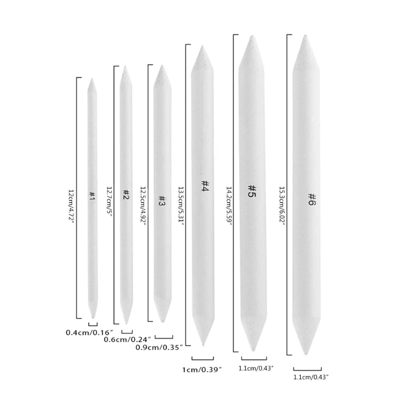 Прочный художественный блендер, набор инструментов для растушевки пастели для начинающих художников, 6 шт.