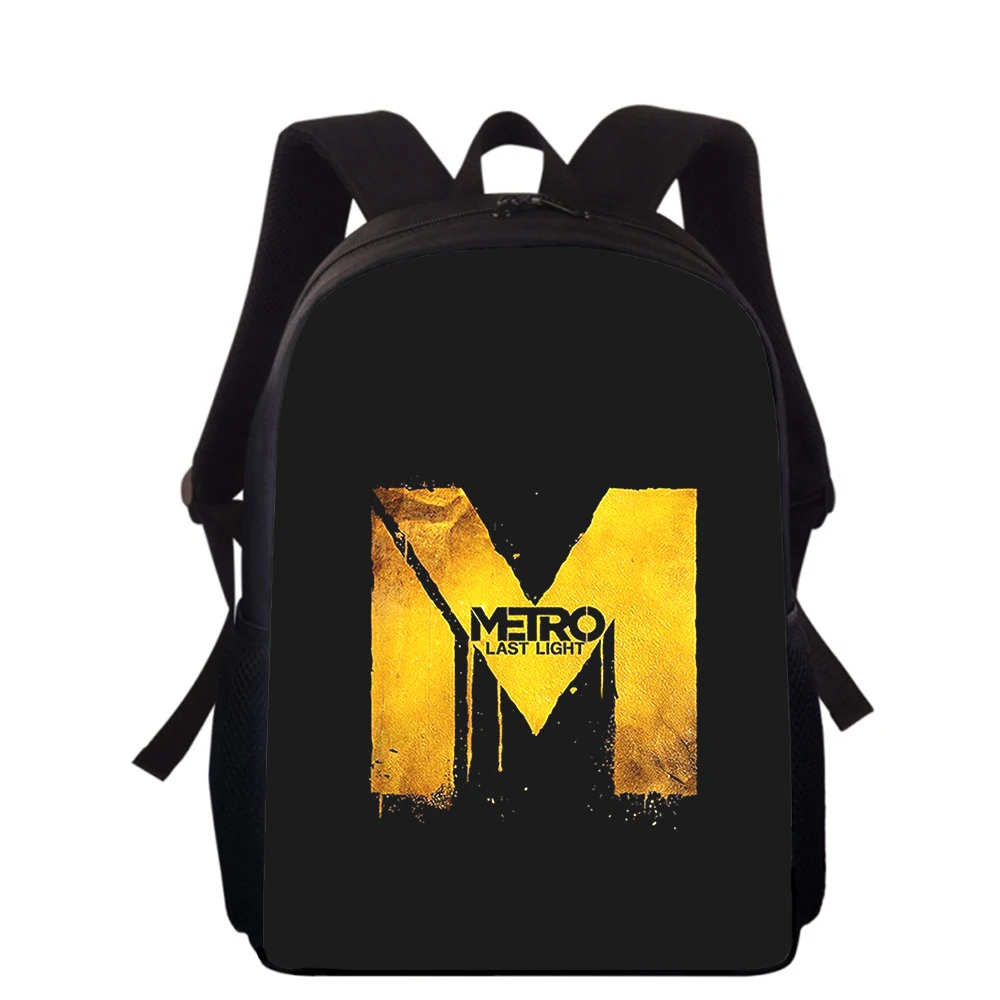 3D Print sacos escolares primários para meninos e meninas, estudantes sacos de livros escolares, jogo Metro Redux, 16"