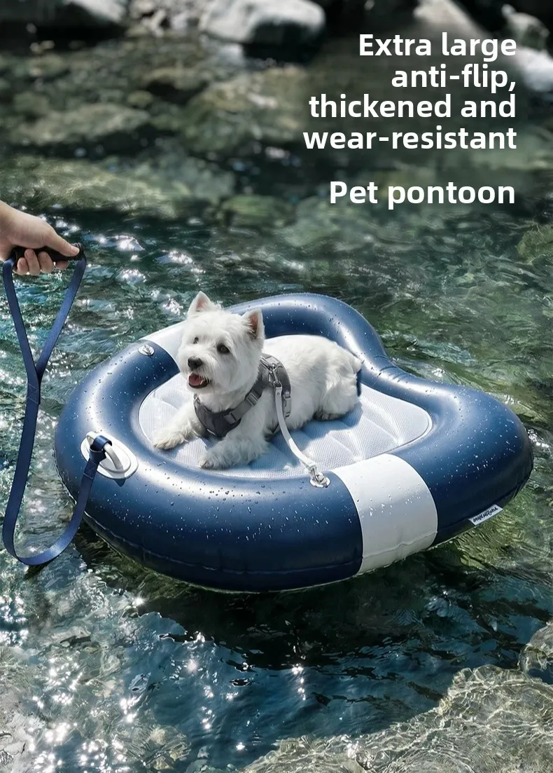 Pet Dog Inflatable Water Float Bed Floating Mat Swimming Ring Portable Boat For Puppy Outdoor Drifting