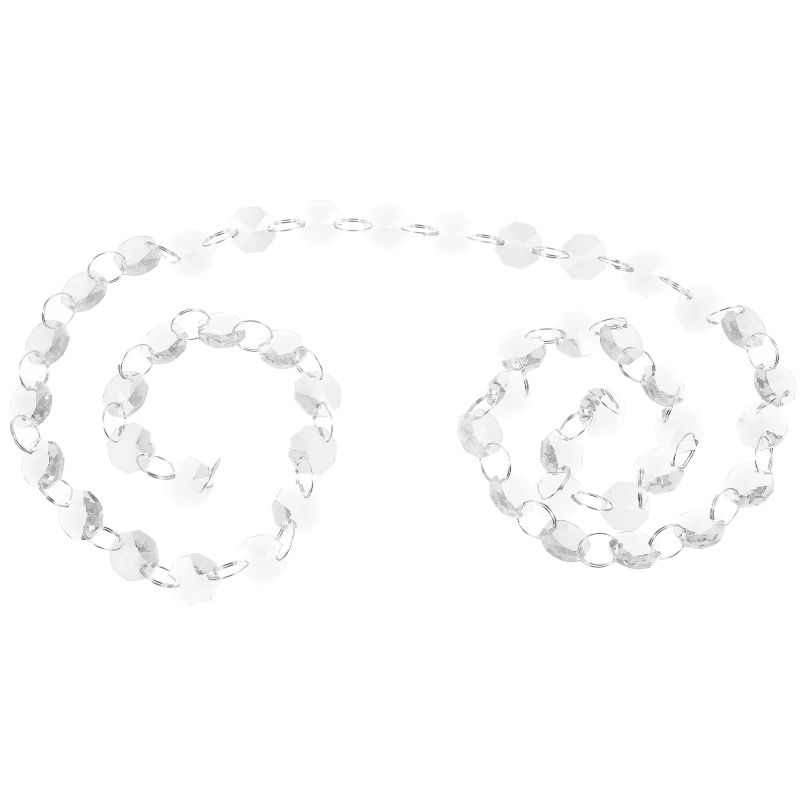 

8Mm Octagon Glass Beads Chain Chandelier Garland Hanging Ornament For Door Curtain Living Room Decoration Beads String Decor