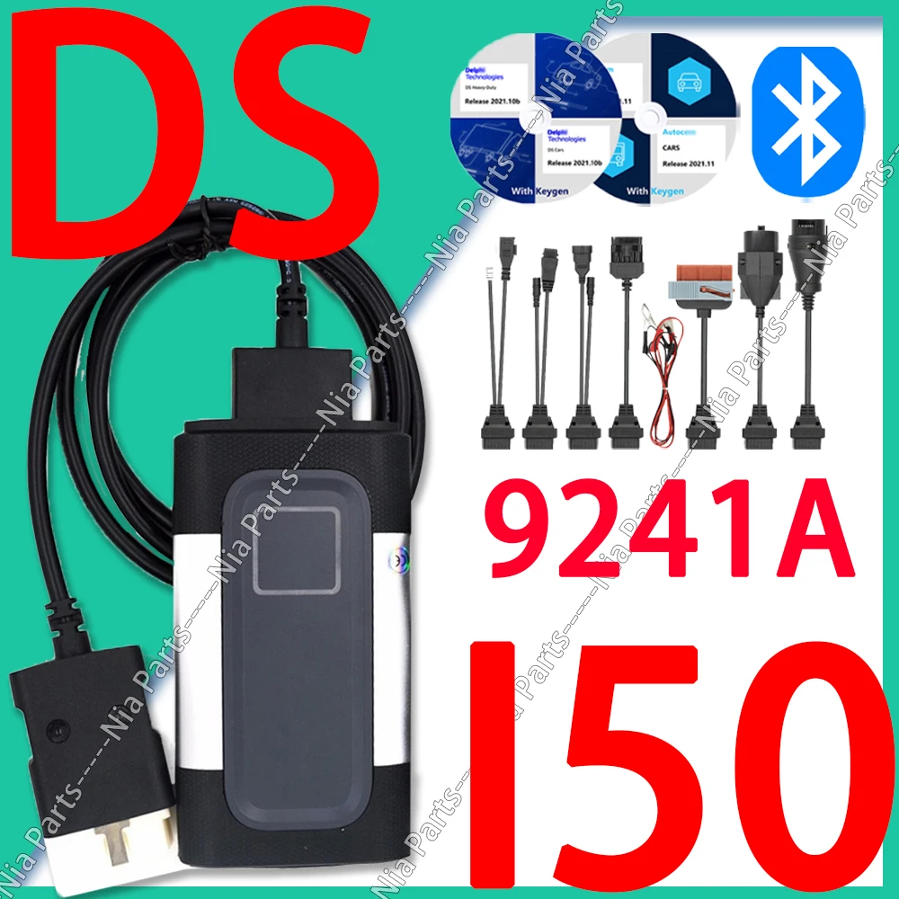 จริง 9241A ชิป DS-150e del-phi 2021 auto-com บลูทูธ ds150 e พร้อม keygen การวินิจฉัยสําหรับรถบรรทุกสาย obd2 เครื่องสแกนเนอร์ vcds