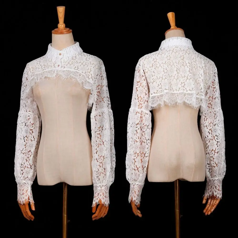 

Beautiful Lace Sunscreen Shawl Chiffon Floral False Collar Sunscreen Cardigan Women
