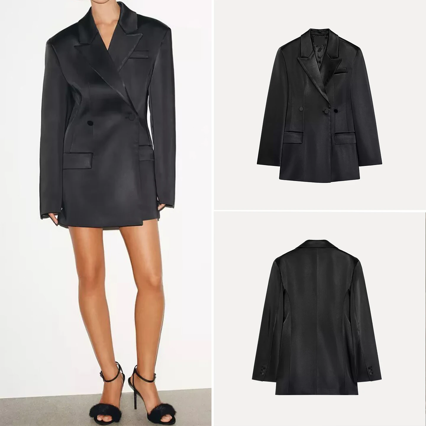 

Z Women's Faion Personali ort Пальто с несколькими пуговицами Sli с застежкой на талии Long Sve Осенняя верхняя одежда