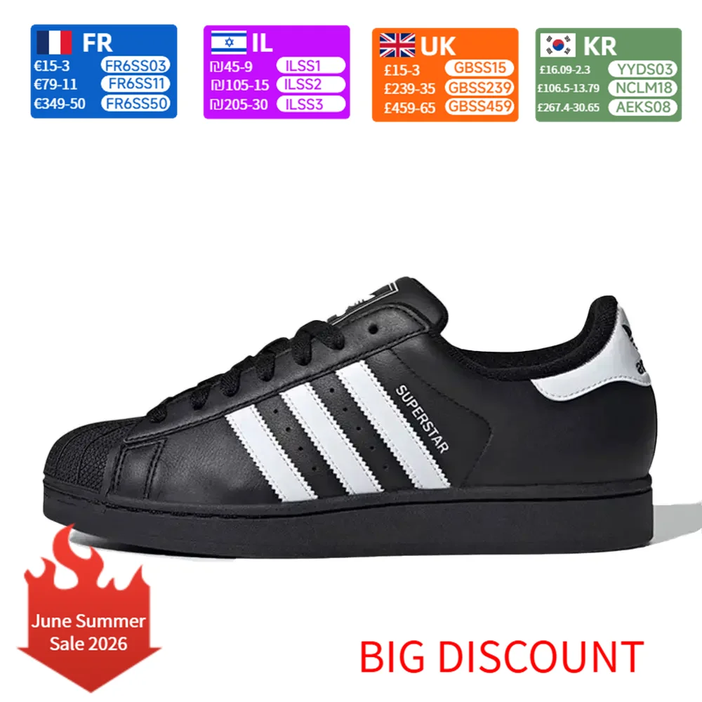 Adidas Originals Superstar 2, повседневные кроссовки унисекс с кутовым носком, классическая обувь в уличном стиле JI0079