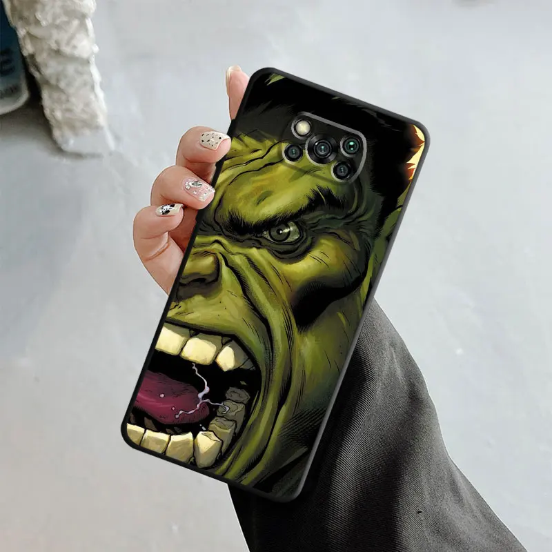 Phone Case For Xiaomi Poco X3 NFC F5 Mi 11T for Huawei P30 P40 for Honor X8a X8 90 for Pixel 7 Pro Marvel Hero Hulk Face Strong