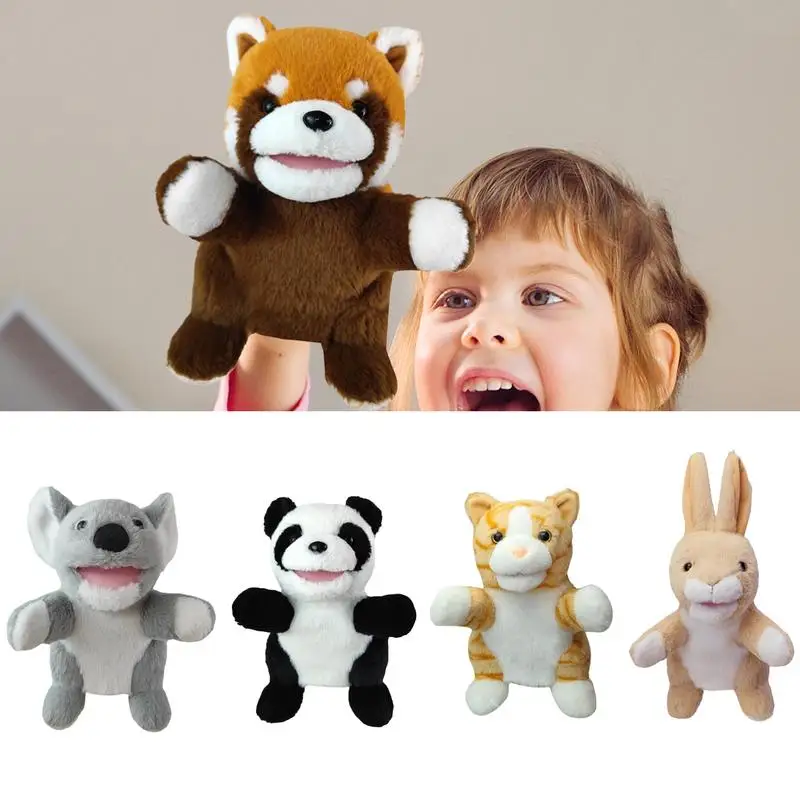 دمى اليد للأطفال الصغار الكرتون الحيوان الدمى دمية يد لعبة مضحك محشوة ألعاب حيوانات الدمى ألعاب من نسيج مخملي للأطفال الأولاد