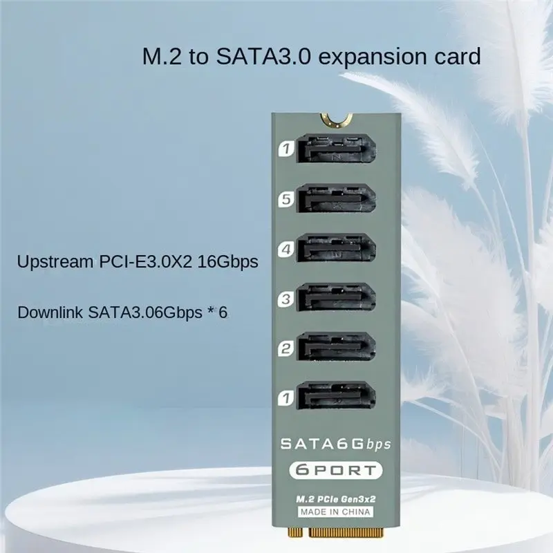 X64A-NAS HDD SSD Controller Pcie 3.0 To 6-Port SATA 6Gbps Expansion Card ASM1166 Aluminum Alloy PM Port Multiplier