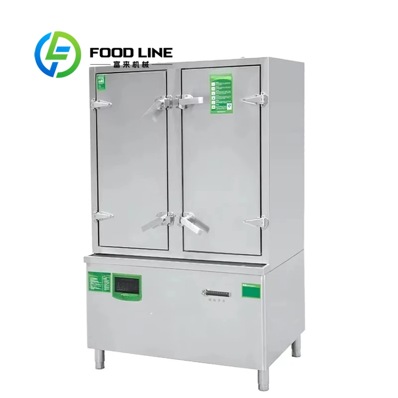 Commercial Stainless Steel Timed Double-Door Large-Capacity Steamer New Side-by-Side Design for Efficient Canteen Rice Steaming