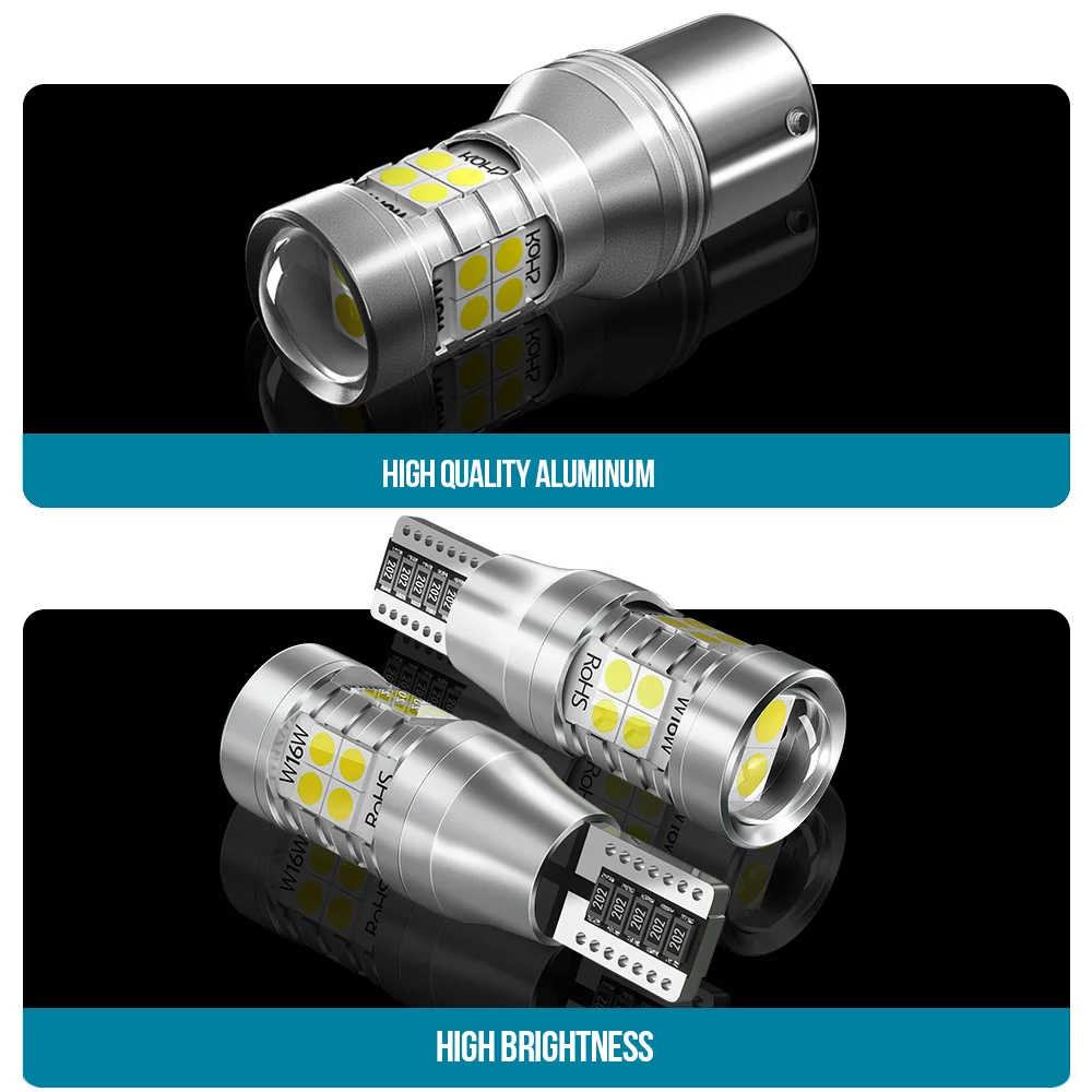 Lampe de Rectransistors LED W16W T15, pour Hyundai Soladditif 4.3 son i10 i20 i30 i40 Fête 20 Fête 35 Santa Fe 2 3 4 macMi5 6 7 8, 2 Pièces