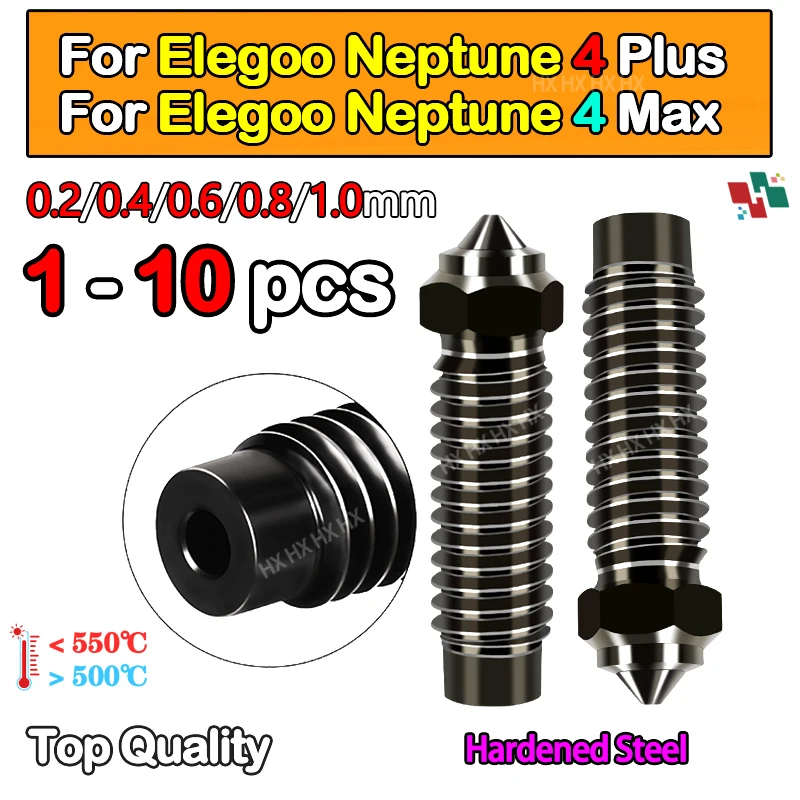 High Speed Nozzles For Elegoo Neptune 4 Max Nozzle For Elegoo Neptune 4 Plus Hardened Steel Nozzle Hotend Kit